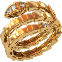 Золота жіноча каблучка інтепритація Serpenti Viper Ring